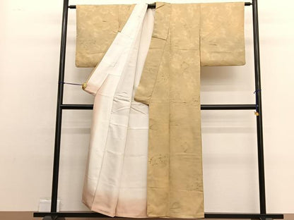 平和屋着物■上質な小紋　地紋起こし　草葉文　暈し染め　正絹　逸品　BAAW4990hv