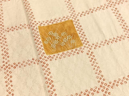 平和屋着物■訪問着　絞り　格子花文　正絹　逸品　BAAW4986hv