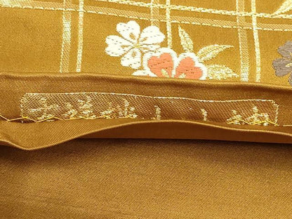 平和屋着物◎六通柄袋帯 吉祥桃山小袖 金糸 正絹 逸品 AABF8051wj