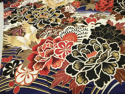 平和屋着物●豪華振袖　駒刺繍　飛鶴立波松竹梅文　暈し染め　金彩　正絹　逸品　CABC8368gh