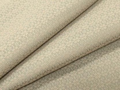 平和屋着物●上質なお召　花尽し　正絹　逸品　CABC8380gh