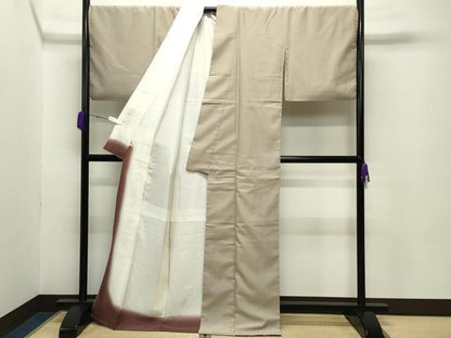 平和屋着物●上質なお召　花尽し　正絹　逸品　CABC8380gh