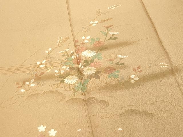 平和屋着物■訪問着 草花文 暈し染め 金彩 正絹 逸品 DABD2599cd