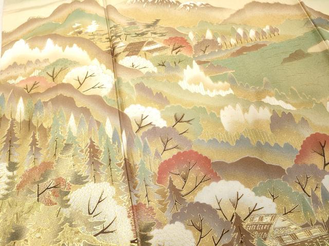平和屋着物■訪問着 風景文 暈し染め 金彩 正絹 逸品 DABD2590cd