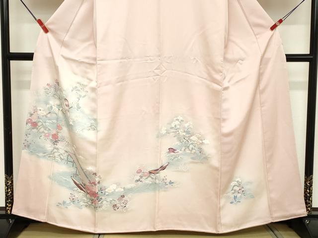平和屋着物■訪問着 流水花鳥文 暈し染め 正絹 逸品 DABD2593cd
