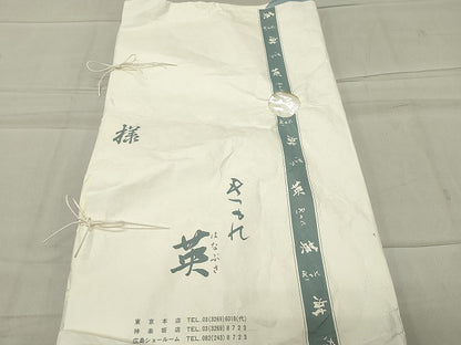 平和屋着物●洗える最高級着物　＜英＞はなぶさ謹製　色無地　水色　たとう紙付き　CABC8366gh