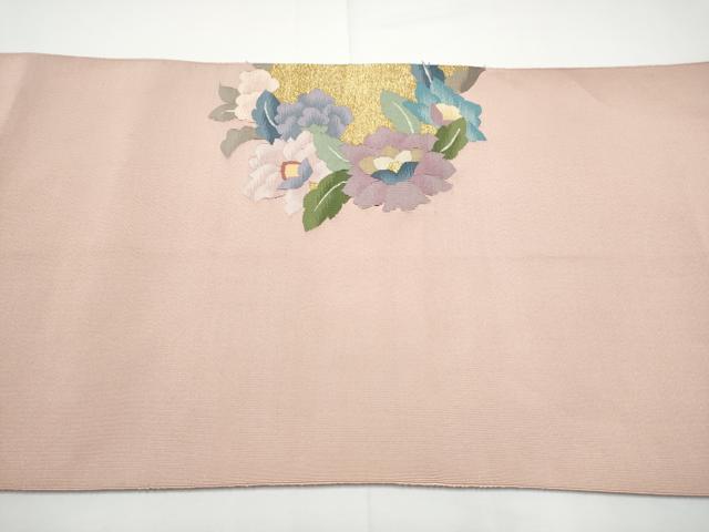 平和屋着物●爪掻き本綴れ　八寸名古屋帯　孔雀花文　金銀糸　正絹　逸品　CABE0108hy