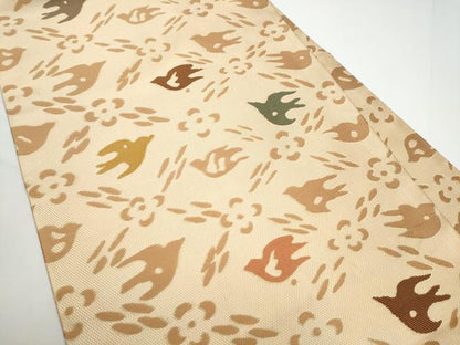 平和屋着物●西陣　長谷川織物　九寸名古屋帯　天井飛鳥文　正絹　逸品　未使用　CABE0105hy