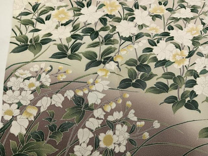 平和屋着物●訪問着　草花文　暈し染め　正絹　逸品　AABG7304ph