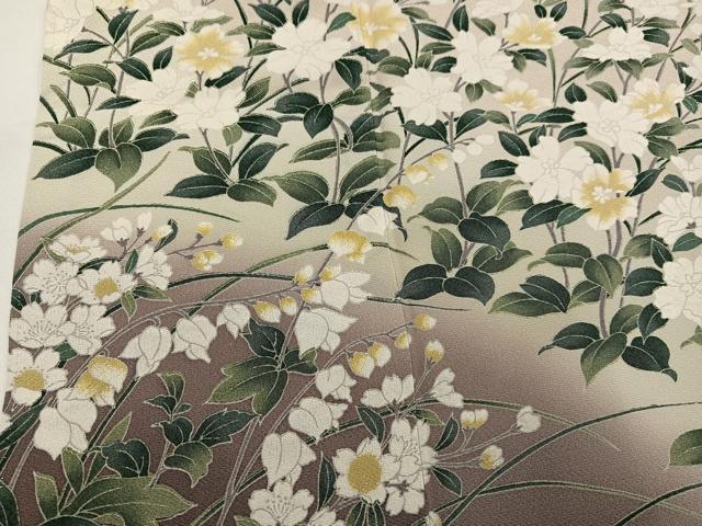 平和屋着物●訪問着　草花文　暈し染め　正絹　逸品　AABG7304ph