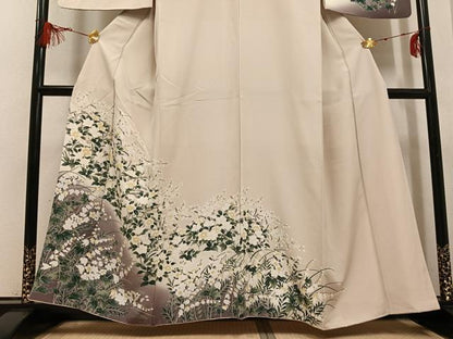 平和屋着物●訪問着　草花文　暈し染め　正絹　逸品　AABG7304ph