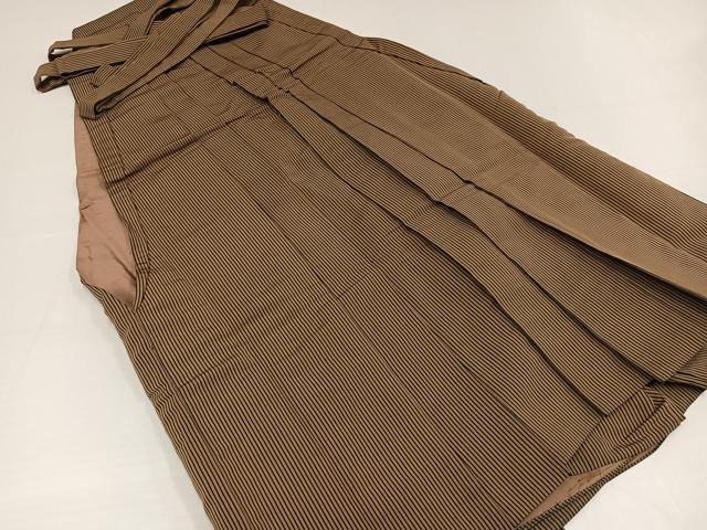 平和屋着物●男性　馬乗り袴　縞　正絹　逸品　AABG7307ph