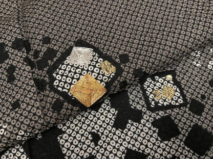 平和屋着物●訪問着　駒刺繍　箔散らし　暈し染め　金銀彩　正絹　逸品　AABG7323ph