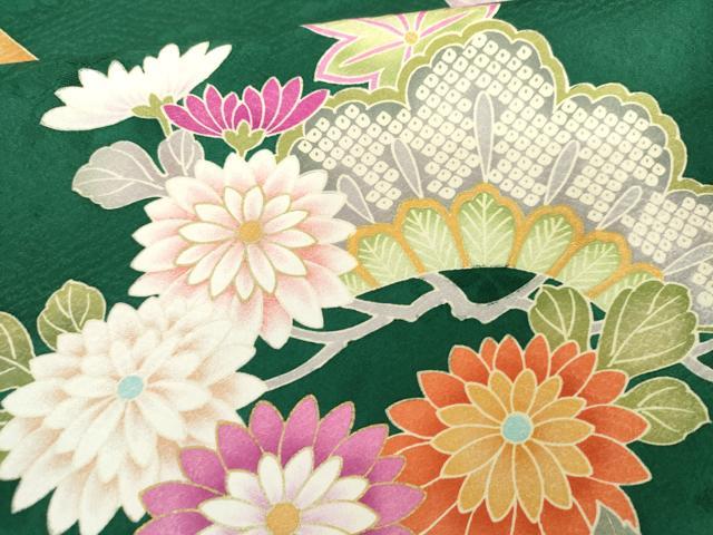 平和屋着物●訪問着　蔓帯花松文　暈し染め　正絹　逸品　AABG6711cs