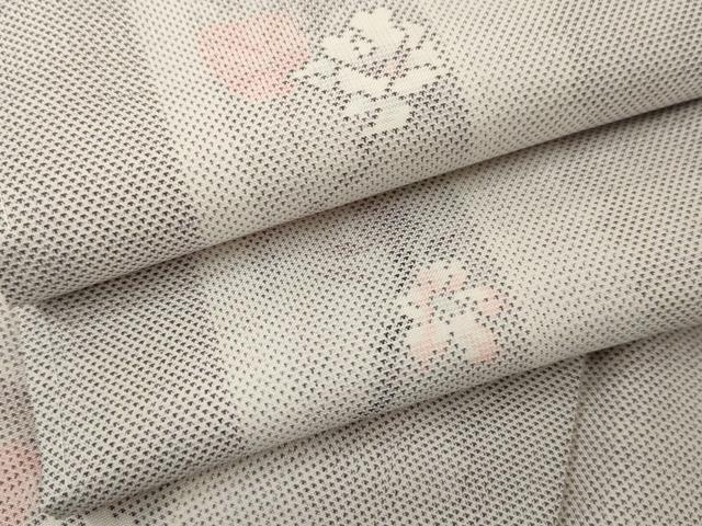 平和屋着物●本場大島紬　白大島　カタス9マルキ　枝花間道　正絹　逸品　未使用　AABG6712cs