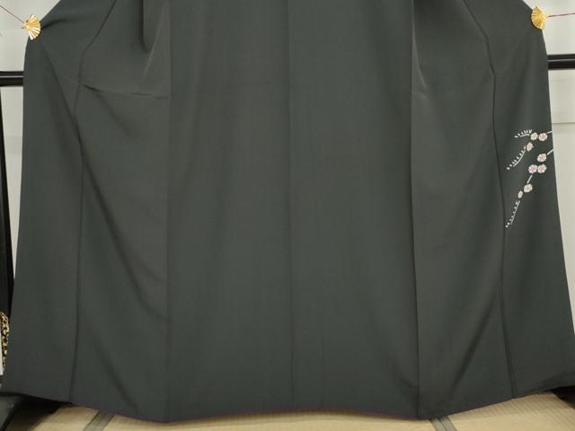 平和屋着物●本加賀友禅作家　藤村建雄　色無地　藍鉄色　正絹　逸品　AABG6707cs