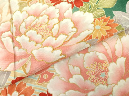 平和屋着物●訪問着　蔓帯花松文　暈し染め　正絹　逸品　AABG6711cs