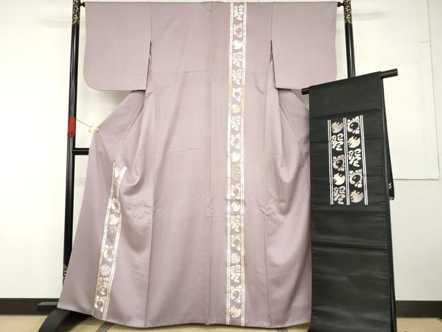 平和屋着物●訪問着・袋帯セット　判じ物　斧琴菊　金彩　正絹　逸品　AABG6719cs