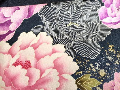 平和屋着物●訪問着　草花文　暈し染め　金糸　金銀彩　銀通し地　正絹　逸品　AABG7802cs