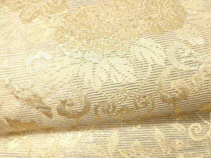 平和屋着物＊夏物 つけ帯 草花文 金糸 正絹 逸品 DABC8570cm