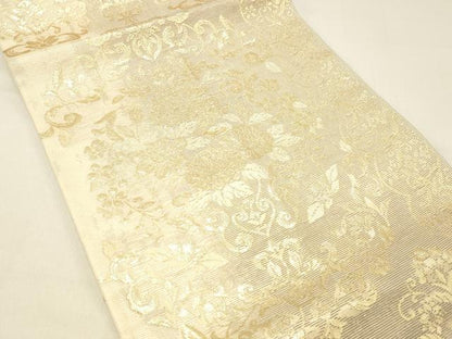 平和屋着物＊夏物 つけ帯 草花文 金糸 正絹 逸品 DABC8570cm