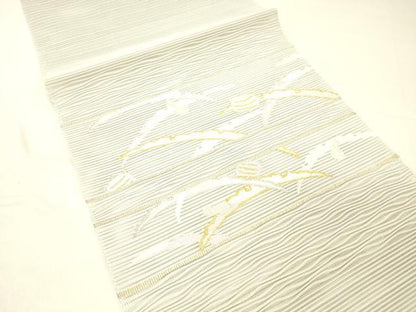 平和屋着物＊夏物 絽綴れ つけ帯 雪芝文 金銀糸 正絹 逸品 DABC8571cm