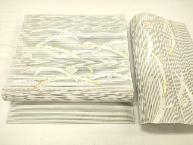 平和屋着物＊夏物 絽綴れ つけ帯 雪芝文 金銀糸 正絹 逸品 DABC8571cm