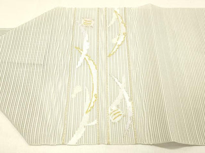 平和屋着物＊夏物 絽綴れ つけ帯 雪芝文 金銀糸 正絹 逸品 DABC8571cm