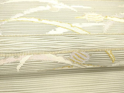 平和屋着物＊夏物 絽綴れ つけ帯 雪芝文 金銀糸 正絹 逸品 DABC8571cm