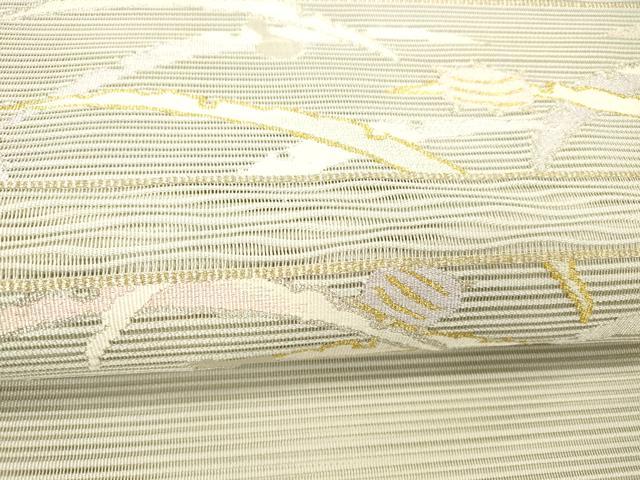 平和屋着物＊夏物 絽綴れ つけ帯 雪芝文 金銀糸 正絹 逸品 DABC8571cm