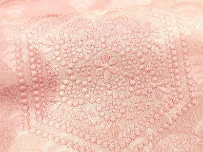平和屋着物■訪問着 総刺繍 吉祥檜扇花文 暈し染め 正絹 逸品 DABC8613cm
