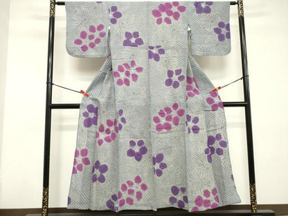 平和屋着物∴夏物 浴衣 有松鳴海絞り 舞花文 綿 逸品 DABD2608cd