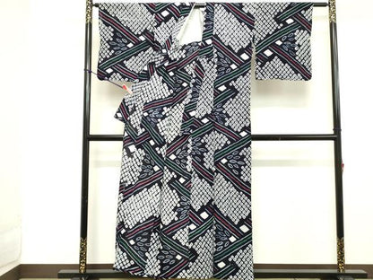 平和屋着物∴夏物 浴衣 有松鳴海絞り 幾何学文様 綿 逸品 DABD2624cd