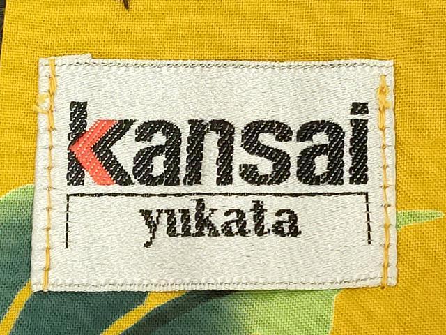 平和屋着物∴世界的ファッションデザイナー 山本寛斎 kansaiブランド 夏物 浴衣 草花文 綿 逸品 DABD2619cd
