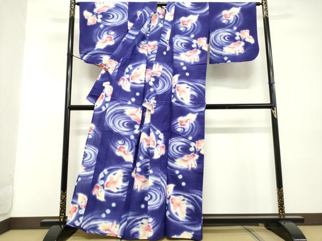 平和屋着物∴夏物 ファッションブランド hiromichi nakano ヒロミチナカノ 浴衣 流水文 金魚 綿 逸品 DABD2634cd