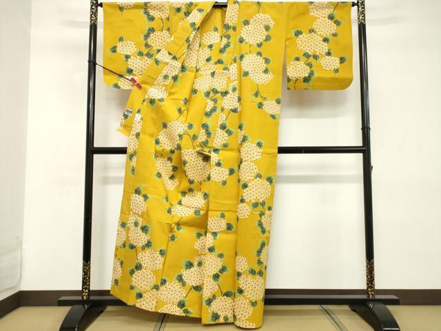 平和屋着物∴世界的ファッションデザイナー 山本寛斎 kansaiブランド 夏物 浴衣 草花文 綿 逸品 DABD2619cd