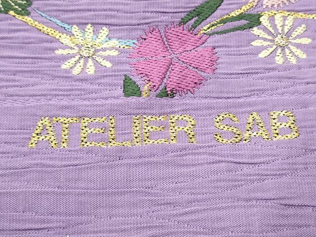 平和屋着物●六通柄袋帯　唐織　ふくれ織　花丸文　ATELIER　SAB　金糸　正絹　逸品　CABE0232hy