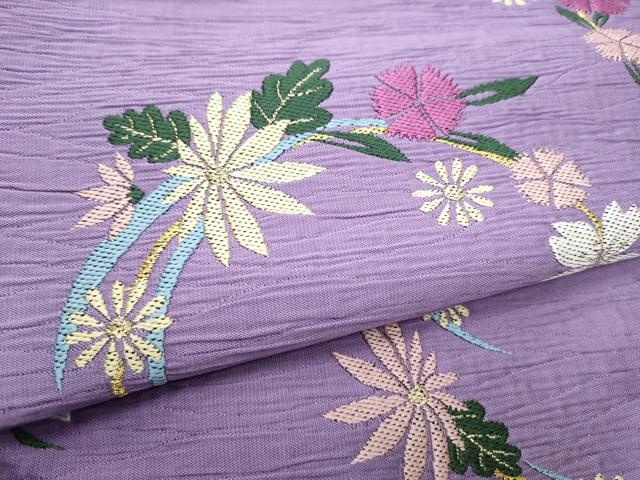 平和屋着物●六通柄袋帯　唐織　ふくれ織　花丸文　ATELIER　SAB　金糸　正絹　逸品　CABE0232hy