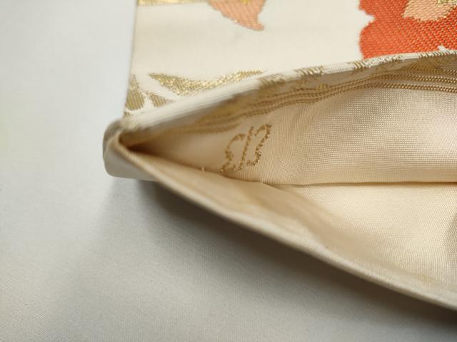 平和屋着物●西陣　川島織物　九寸開き名古屋帯　更紗花文　金糸　正絹　逸品　CABE0261hy