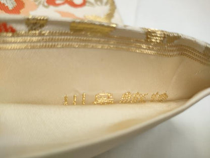 平和屋着物●西陣　川島織物　九寸開き名古屋帯　更紗花文　金糸　正絹　逸品　CABE0261hy