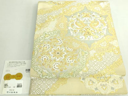 平和屋本店●極上　西陣　川島織物　六通柄　本袋帯　瑞華匠美　金銀糸　証紙付き　逸品　DZAB5539kh6