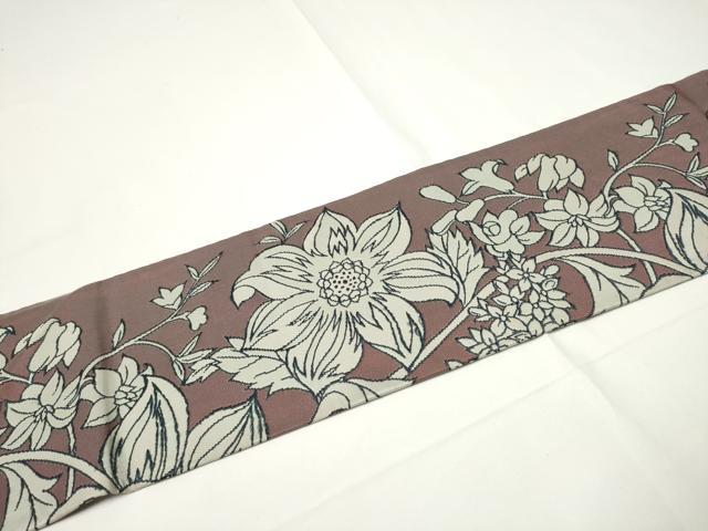 平和屋着物●西陣　川島織物　九寸名古屋帯　花唐草文　正絹　逸品　CABE0273hy