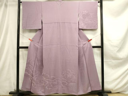 平和屋着物■無地絵羽訪問着 花鼓地紋 梅鼠色 正絹 逸品 DABC9626qp