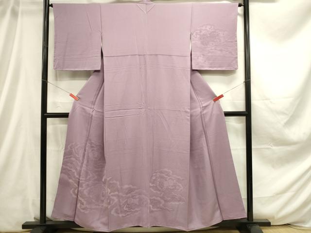 平和屋着物■無地絵羽訪問着 花鼓地紋 梅鼠色 正絹 逸品 DABC9626qp