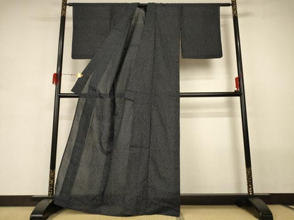 平和屋着物＊夏物 紗紬 笹の葉文 正絹 逸品 AABG7434jd