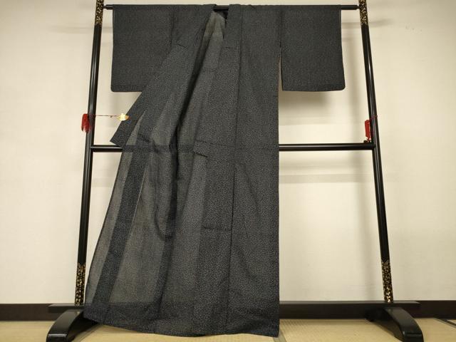 平和屋着物＊夏物 紗紬 笹の葉文 正絹 逸品 AABG7434jd