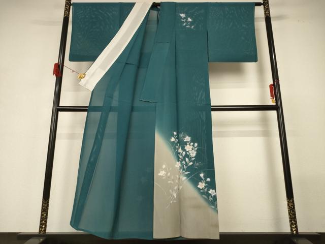 平和屋着物＊夏物 訪問着 絽 桔梗 暈し染め 正絹 逸品 AABG7416jd