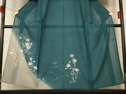 平和屋着物＊夏物 訪問着 絽 桔梗 暈し染め 正絹 逸品 AABG7416jd
