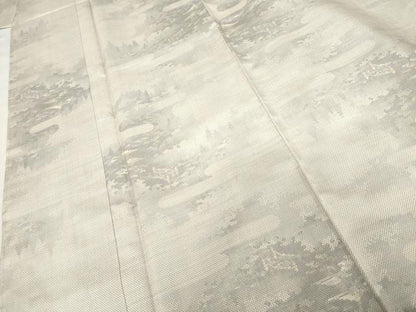 平和屋着物●本場大島紬　白大島　名匠たかし　カタス7マルキ　白吉祥文　証紙付き　正絹　逸品　AABG7840cs