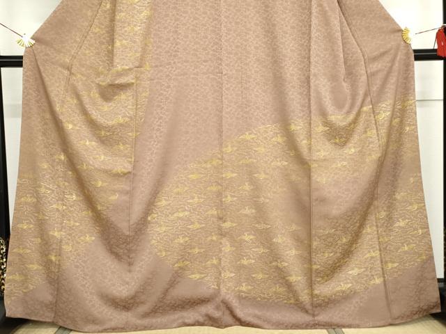 平和屋着物●訪問着　流水飛鶴文　金彩　正絹　逸品　AABG7833cs